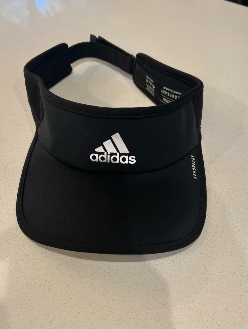 adidas Unisex Black Visor with White Logo